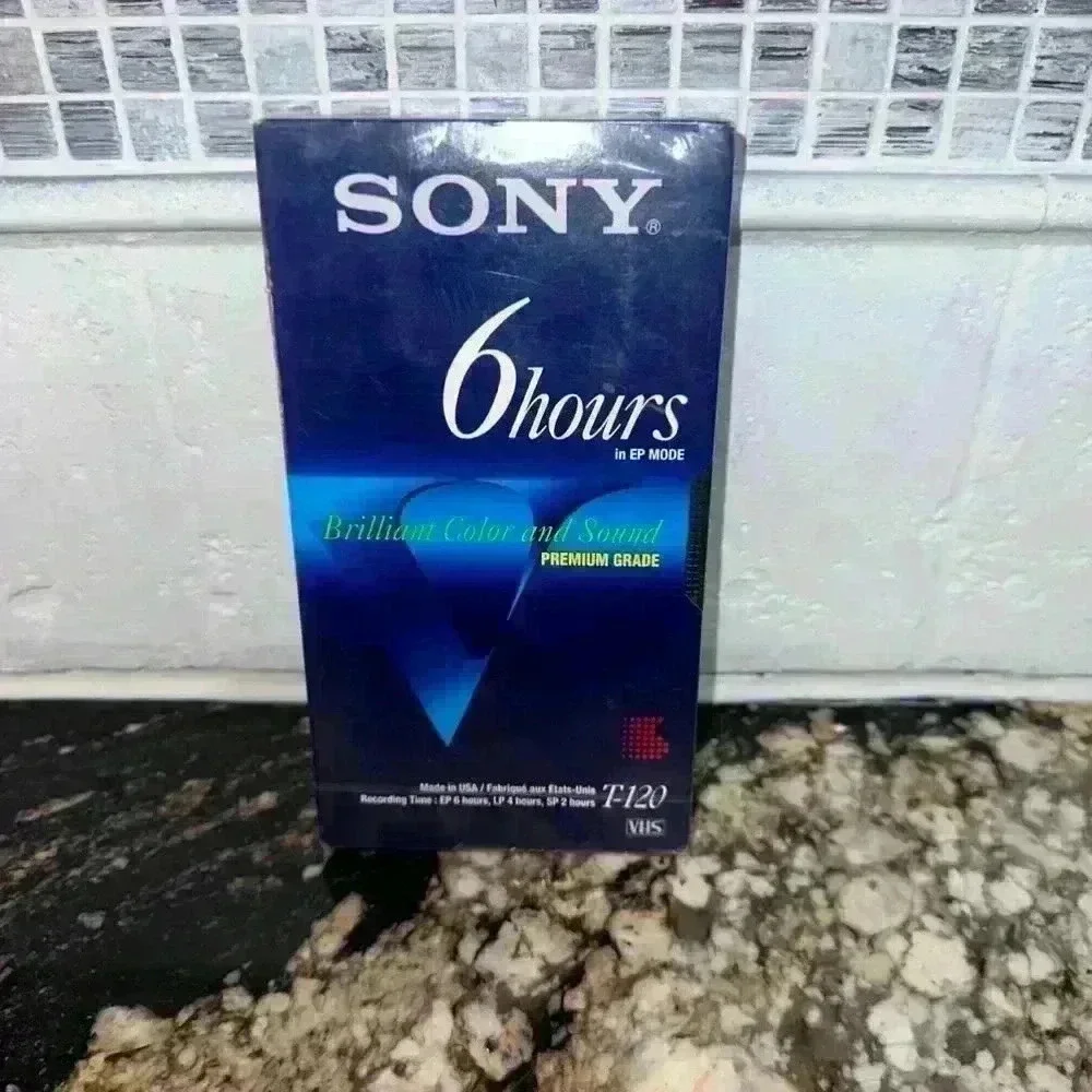 Sony VHS Tape T-120 6 Hours Blue NEW in plastic!!